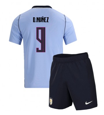 Uruguay Darwin Nunez #9 Hjemmebanetrøje Børn VM 2026 Kortærmet (+ Korte bukser)